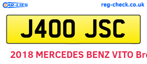 J400JSC are the vehicle registration plates.