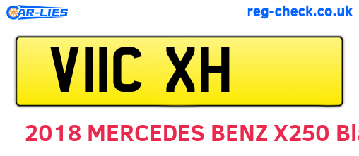 V11CXH are the vehicle registration plates.