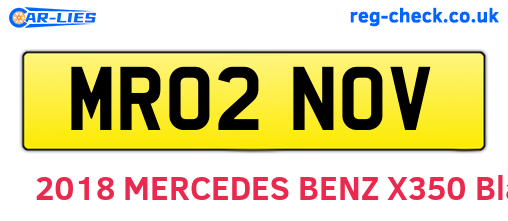 MR02NOV are the vehicle registration plates.