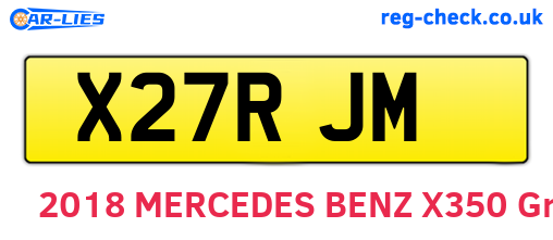 X27RJM are the vehicle registration plates.