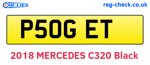P50GET are the vehicle registration plates.