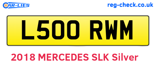 L500RWM are the vehicle registration plates.
