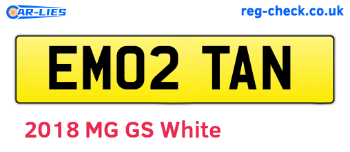 EM02TAN are the vehicle registration plates.