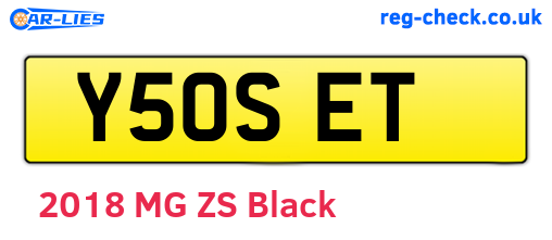 Y50SET are the vehicle registration plates.