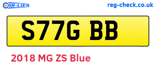 S77GBB are the vehicle registration plates.