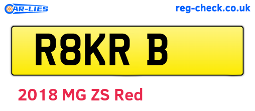 R8KRB are the vehicle registration plates.