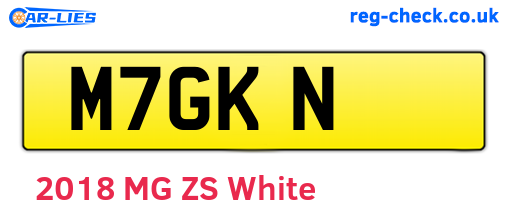 M7GKN are the vehicle registration plates.