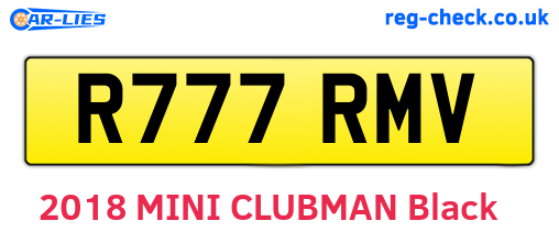 R777RMV are the vehicle registration plates.