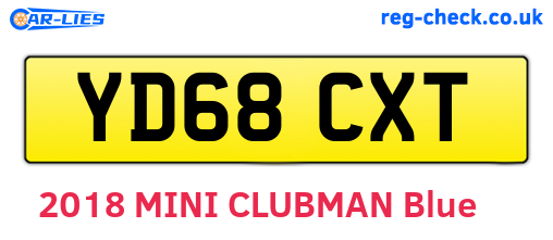 YD68CXT are the vehicle registration plates.