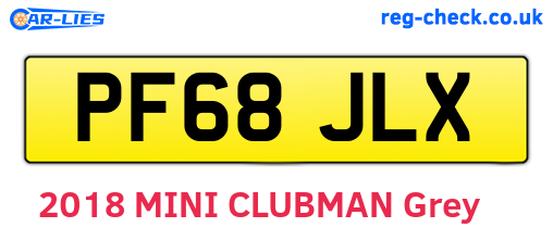 PF68JLX are the vehicle registration plates.