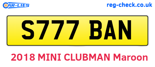 S777BAN are the vehicle registration plates.