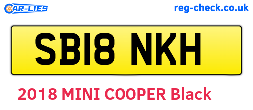 SB18NKH are the vehicle registration plates.