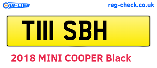 T111SBH are the vehicle registration plates.