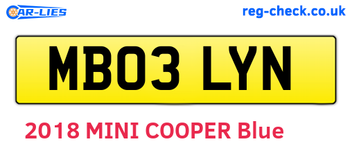 MB03LYN are the vehicle registration plates.