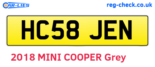HC58JEN are the vehicle registration plates.