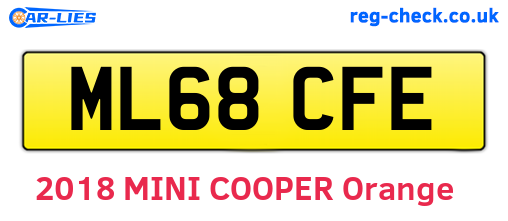 ML68CFE are the vehicle registration plates.