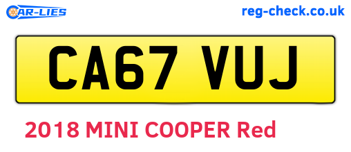 CA67VUJ are the vehicle registration plates.