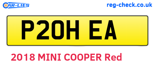 P20HEA are the vehicle registration plates.