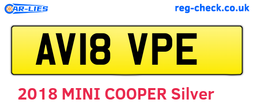 AV18VPE are the vehicle registration plates.