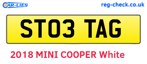 ST03TAG are the vehicle registration plates.