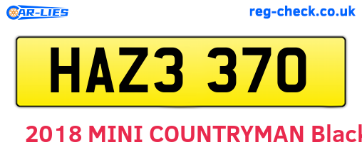 HAZ3370 are the vehicle registration plates.