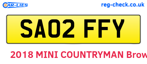 SA02FFY are the vehicle registration plates.