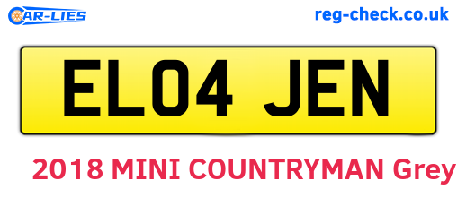 EL04JEN are the vehicle registration plates.