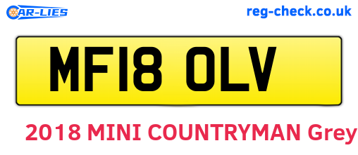 MF18OLV are the vehicle registration plates.