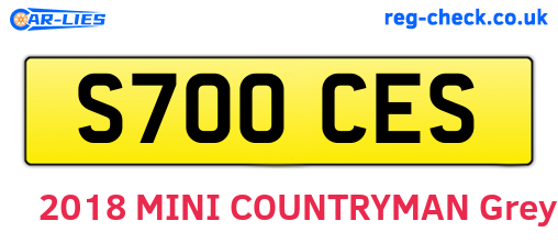 S700CES are the vehicle registration plates.