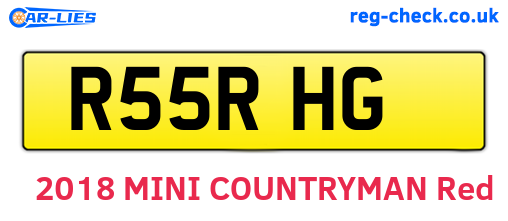 R55RHG are the vehicle registration plates.