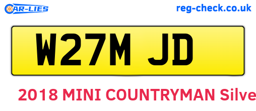 W27MJD are the vehicle registration plates.