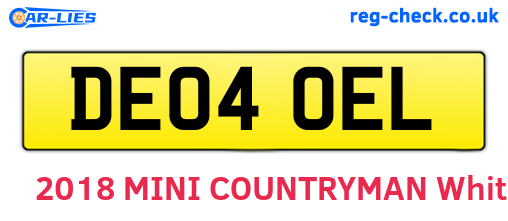DE04OEL are the vehicle registration plates.
