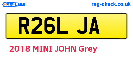 R26LJA are the vehicle registration plates.