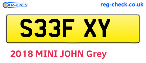 S33FXY are the vehicle registration plates.