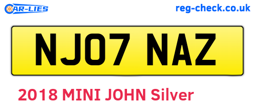 NJ07NAZ are the vehicle registration plates.