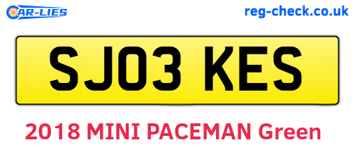 SJ03KES are the vehicle registration plates.