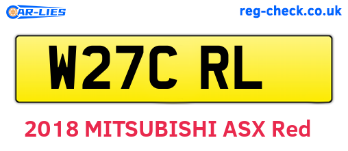 W27CRL are the vehicle registration plates.