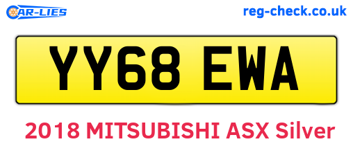 YY68EWA are the vehicle registration plates.