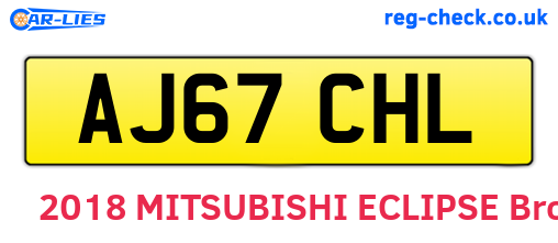 AJ67CHL are the vehicle registration plates.