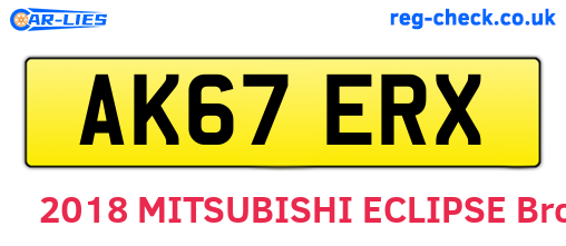 AK67ERX are the vehicle registration plates.