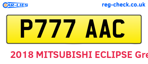 P777AAC are the vehicle registration plates.