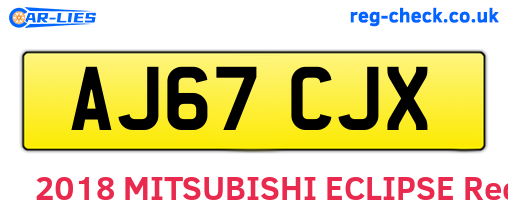 AJ67CJX are the vehicle registration plates.