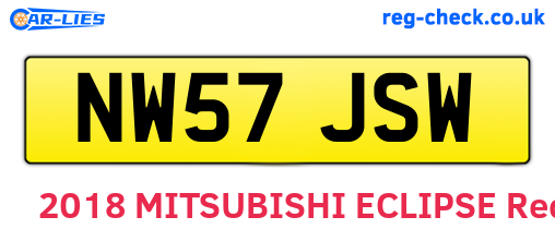 NW57JSW are the vehicle registration plates.