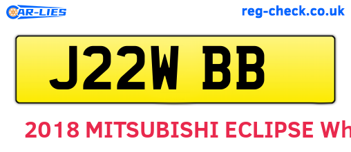 J22WBB are the vehicle registration plates.
