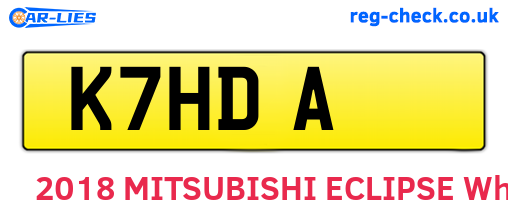 K7HDA are the vehicle registration plates.