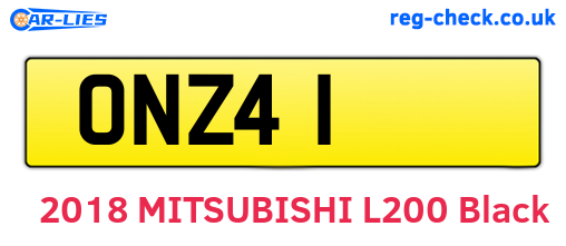 ONZ41 are the vehicle registration plates.