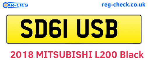 SD61USB are the vehicle registration plates.