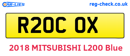 R20COX are the vehicle registration plates.