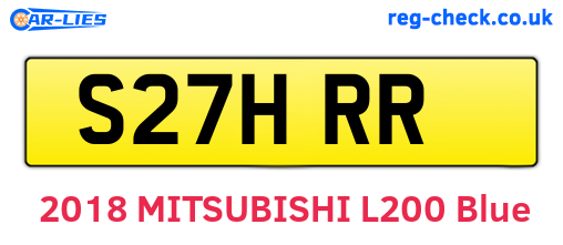 S27HRR are the vehicle registration plates.