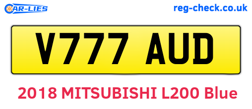V777AUD are the vehicle registration plates.